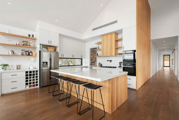 Kitchen with custom made cabinetry